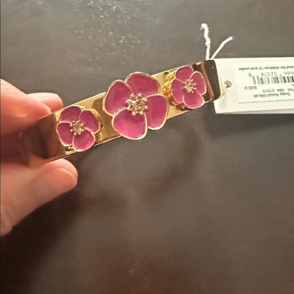 Kate Spade Flutter Floral Gold and Pink Bracelet and Earrings set. - Picture 5 of 10